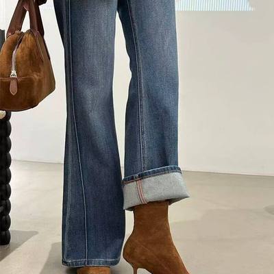 小众高跟鞋尖头瘦瘦靴短靴女靴子2025春秋冬季棕色绒面法式小裸靴