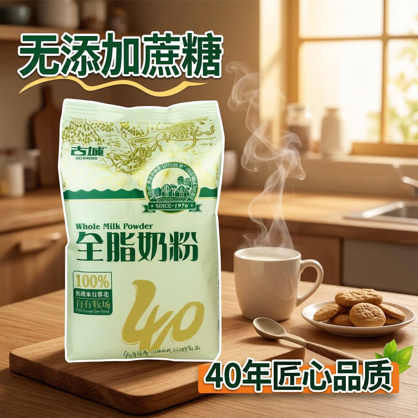 山西古城奶粉无添加蔗糖袋装400克成人蛋白全脂糕点烘培散装正品