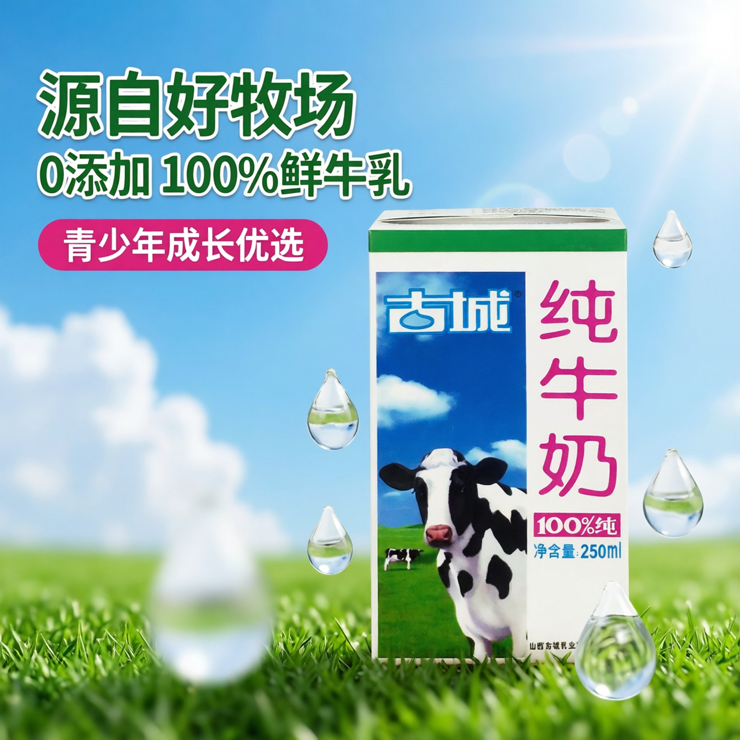 山西古城纯牛奶整箱20盒装青少年全脂灭菌乳旗舰店官方旗舰营养