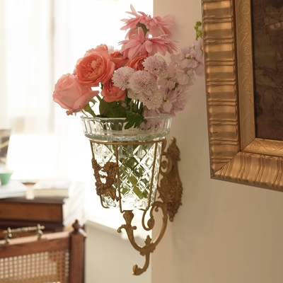 黄铜法式鲜花壁挂装饰