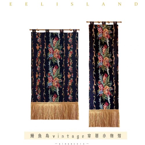 原创中古风家居挂毯装饰画床头法式黄铜织布流苏挂件客厅卧室壁挂