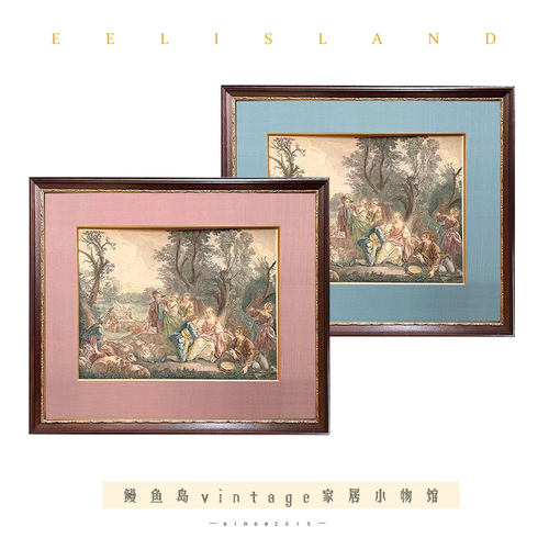 原创法式中古风客厅装饰画