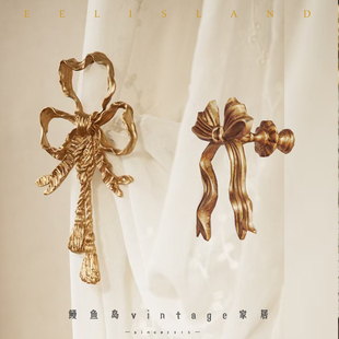 复古小众黄铜蝴蝶结挂钩装饰挂衣钩窗帘挂钩墙勾创意家居挂饰配件