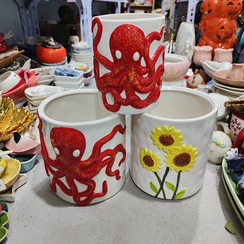 非偏远地区凑满19包邮部分瑕/高温章鱼向日葵置物盆凸点不圆