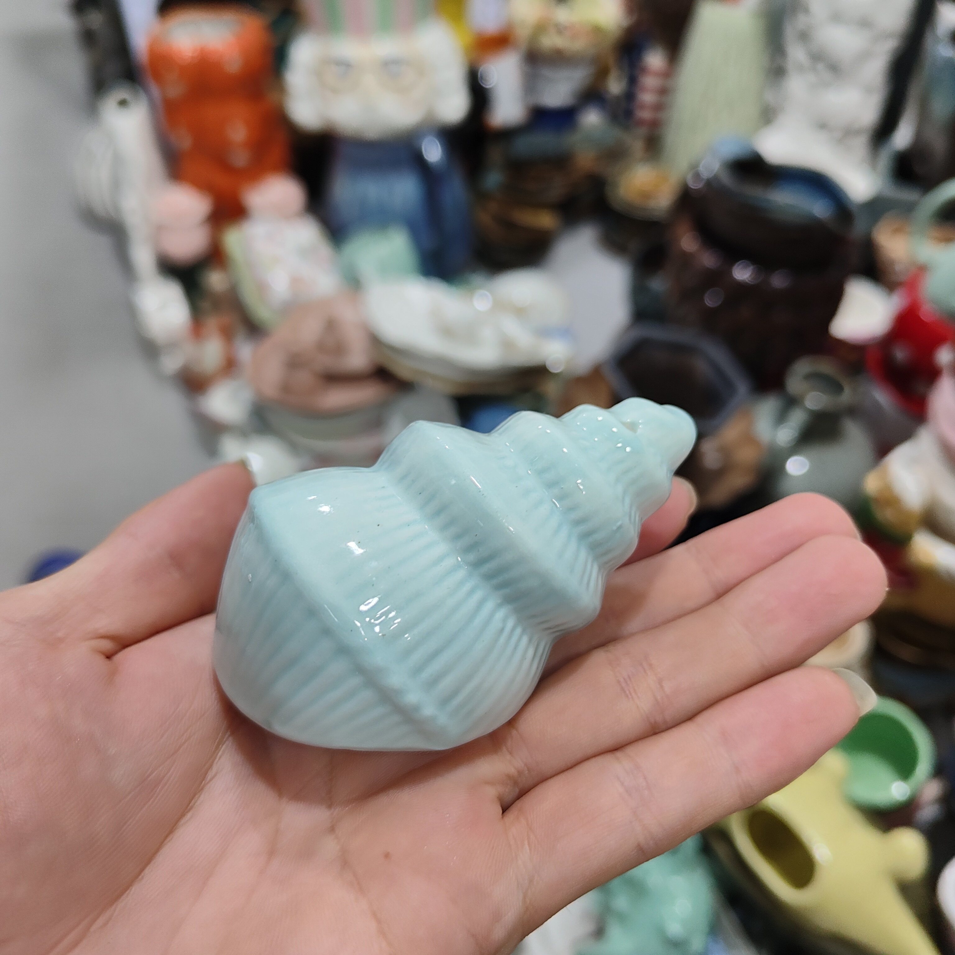 非偏远地区凑满19包邮部分瑕/小海螺粉瓶摆件