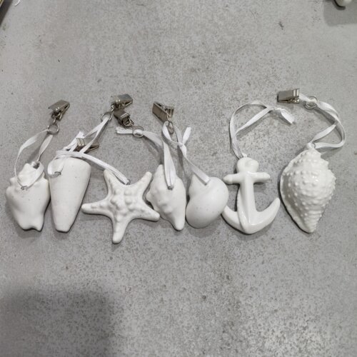 非偏远地区凑满19包邮部分瑕/陶瓷海洋风海螺海星船锚摆件挂件