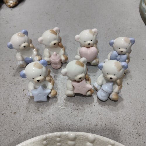 非偏远地区凑满19包邮部分瑕/小熊摆件可爱迷你黑点缺釉