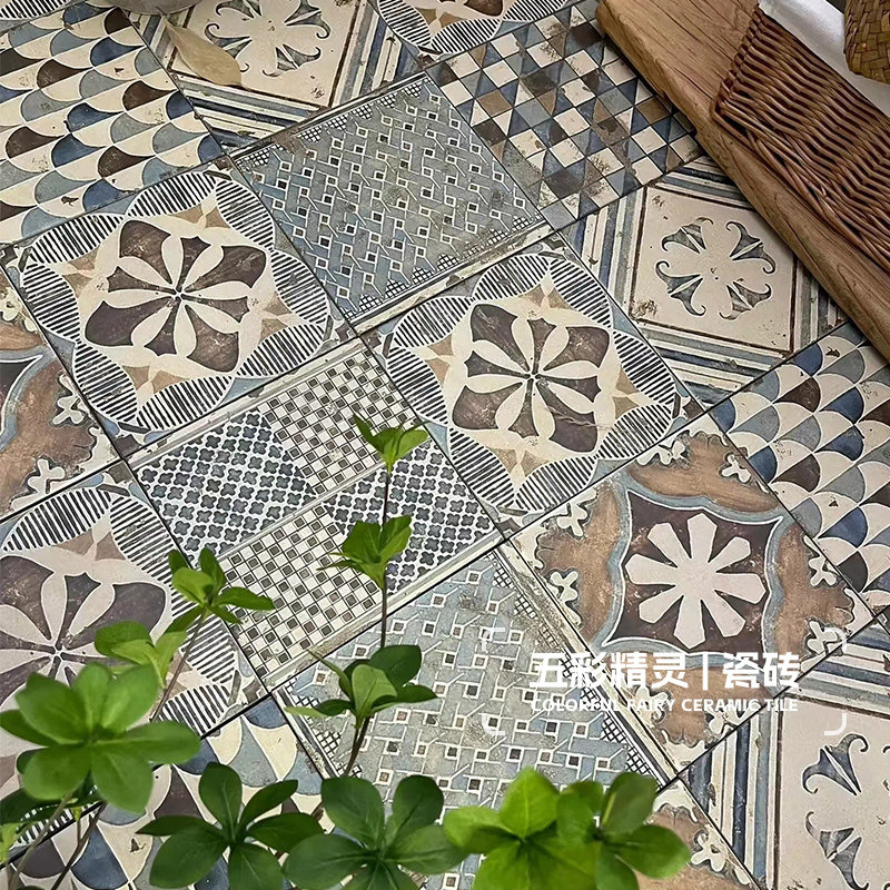 五彩精灵 侘寂工业风复古花砖阳花片