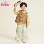 三件套少爷服帅气男孩演出服 春秋儿童唐装 新中式 男童汉服国风套装