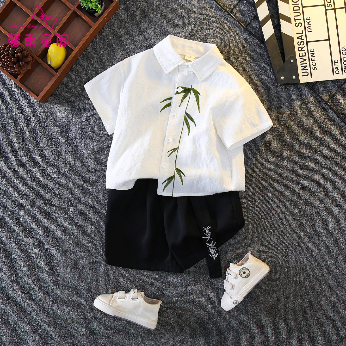 新中式汉服男童套装夏季古装薄款图片