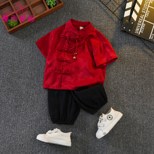 新中式儿童汉服男童国风夏装帅气男孩古装小少爷唐装宝宝周岁礼服