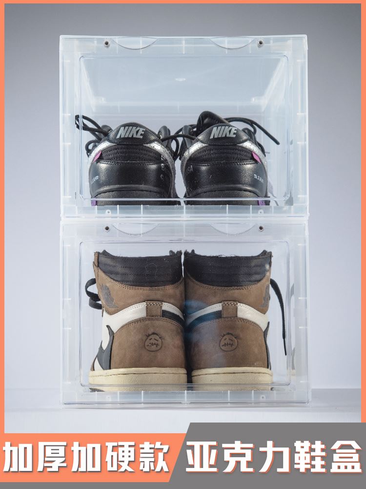 3PCS Transparent plastic shoe box dustproof Shoes cabinet