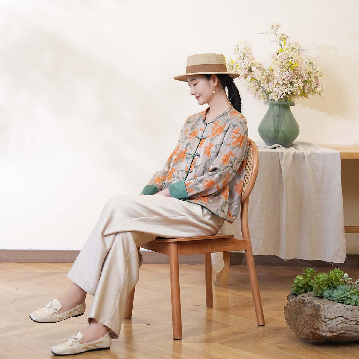 外套香云纱一字扣布符