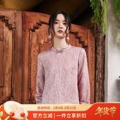 女装 布符秋季 上衣新款 休闲时尚 花扣旗袍上衣中式 国风改良长袖