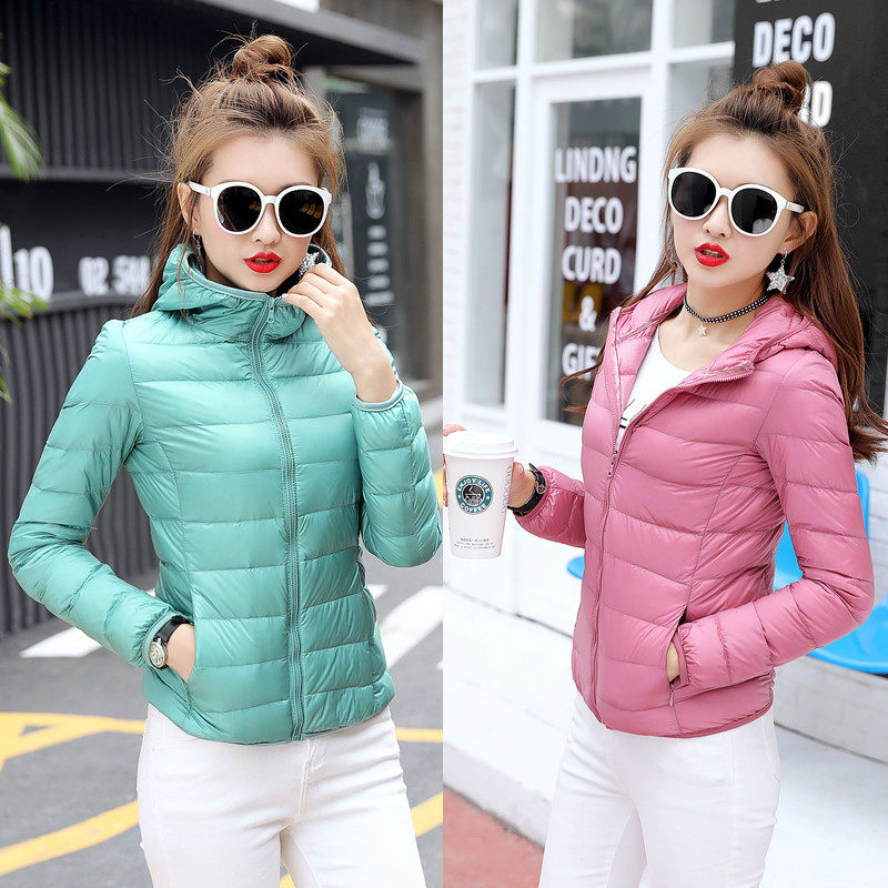 2018秋冬新款轻薄款羽绒服女士短款连帽大码糖果色修身轻便外套潮在类目 女装/女士精品, 羽绒服中 - 来自Buy2taobao.com提供专业的淘宝代购服务