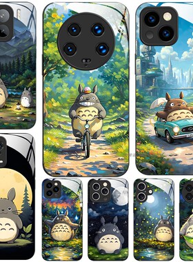 玻璃手机壳适用小米15 14 13 11 12 12X 12S 13 PRO ULTRA 龙猫油画可爱