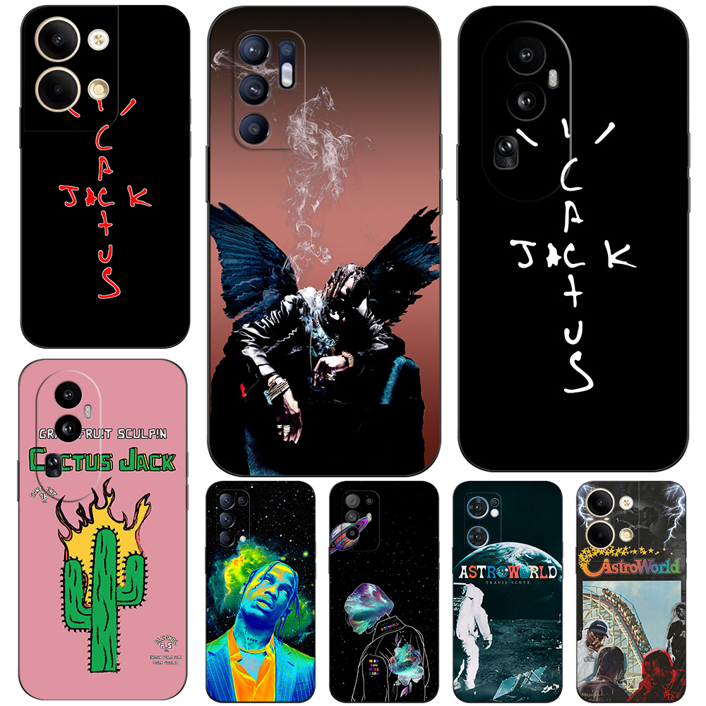 硅胶软手机壳适用OPPO A72 5G RENO 10 9 8 7 6 5 PRO K PLUS + travis scott cactus jack  hiphop rapper