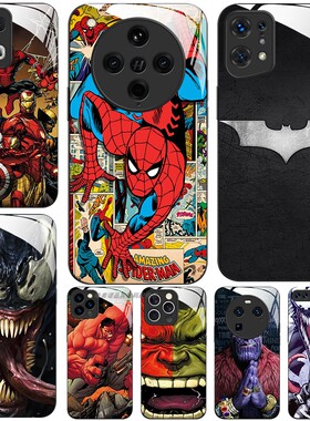 玻璃手机壳适用OPPO FINDX9 X8 PRO X7X6X5X3RENO15 14 13 RPO12 11K12K11K10  漫威蜘蛛侠毒液灭霸绿巨人