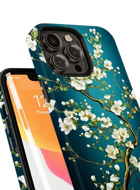 菲林手机壳适用苹果17iPhone16Pro15Max13Pro12XS14XR11X 花春天白色树