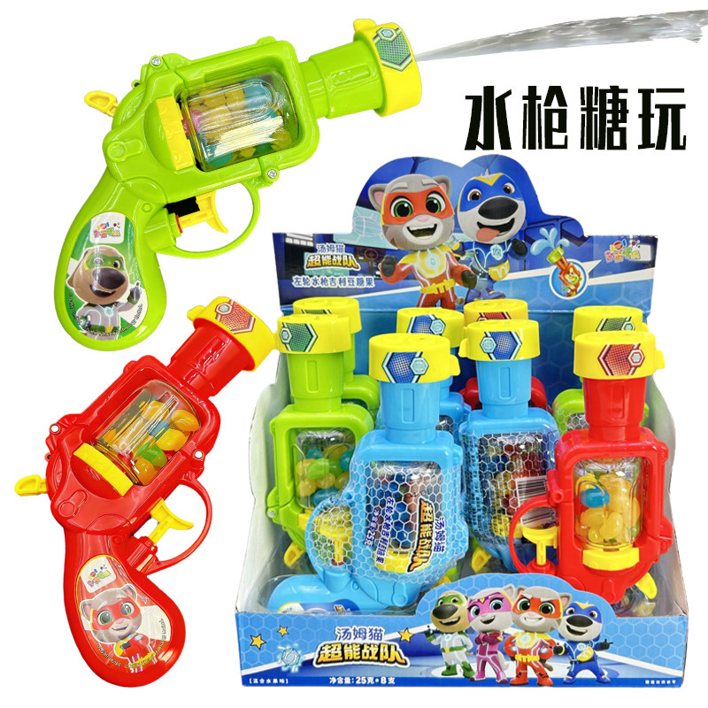卡通汤姆猫糖果左轮水枪玩具 儿童户外戏水枪 带糖趣味玩具枪批发