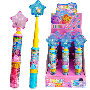 儿童创意糖果玩具卡通公主伸缩闪光魔法棒小女孩惊喜礼物奖品批发