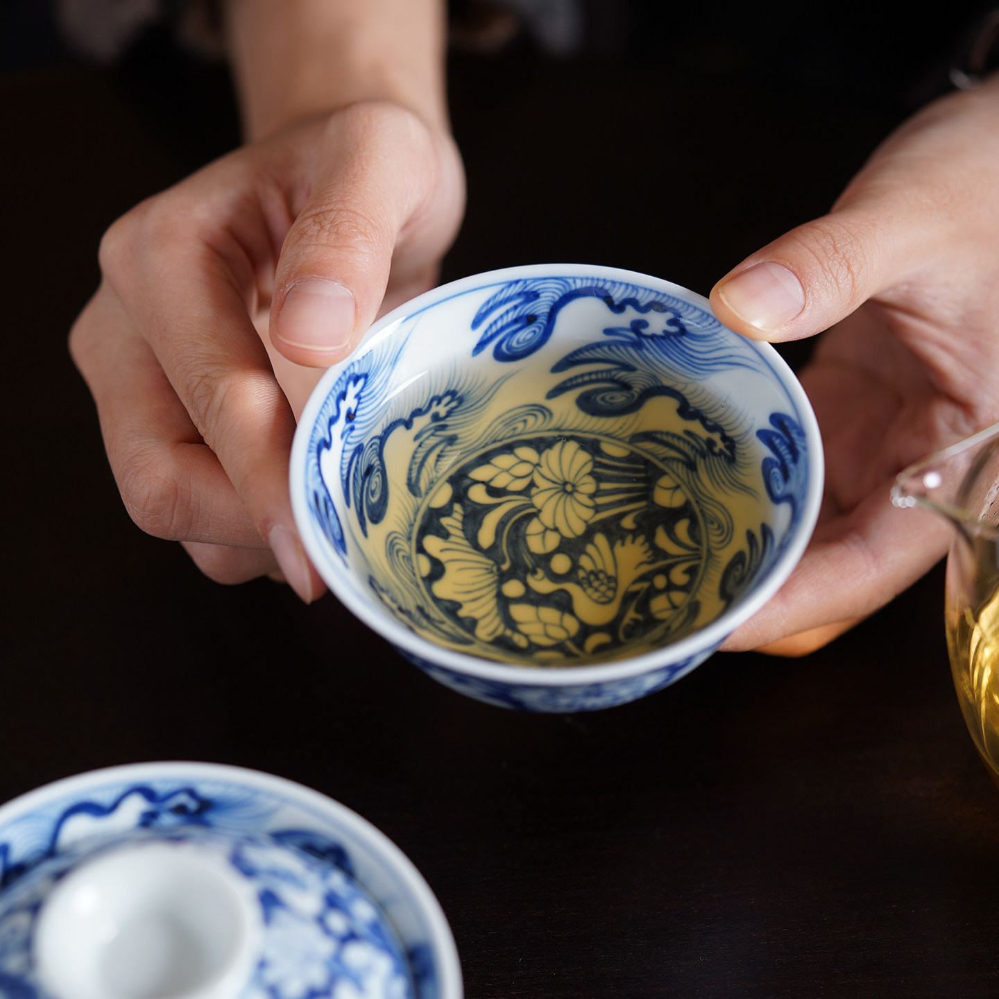 小谦山房元青花一鹭莲升主人杯