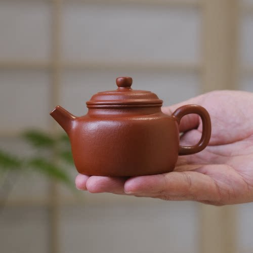 小谦山房梨皮朱泥全手德钟紫砂壶