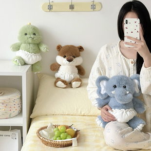 森林治愈系跑跑小象安抚玩偶超萌睡觉柔软水獭恐龙玩偶女生礼物