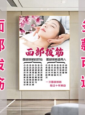 美容院面部拨筋海报图宣传画焕肤超微小气泡皮肤管理广告墙贴画