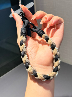精致高级棉绳手机挂绳短编织带小