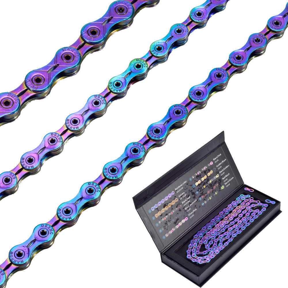 SUMC FULL SKELETON CHAIN 9S10S 11S12 SPEED COLORFUL MOUNTAIN ROAD BIKE CYCLING RACING CHAIN