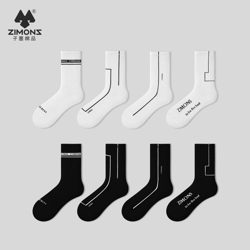 中长筒高腰条纹街头简约风袜子