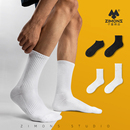 子墨袜子男士 厚白中筒纯棉纱线毛巾底7A抗菌防臭男生长筒运动 冬季