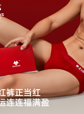 子墨本命年男士红内裤纯棉2026马年新年结婚属马红色低腰三角短裤