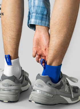 短袜男士袜子布标中筒低帮纯棉吸汗防臭时尚白色ins潮可爱冬季款