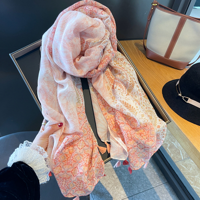 春夏韩版棉麻围巾丝巾女披肩两用