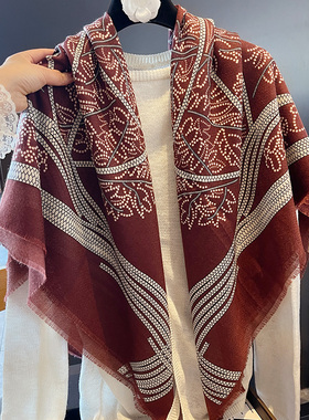 【生命树】高奢复古红外搭棉麻手感披肩大方巾女春夏轻薄旅游防晒