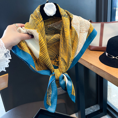 春夏人字纹仿丝毛韩版围巾丝巾女