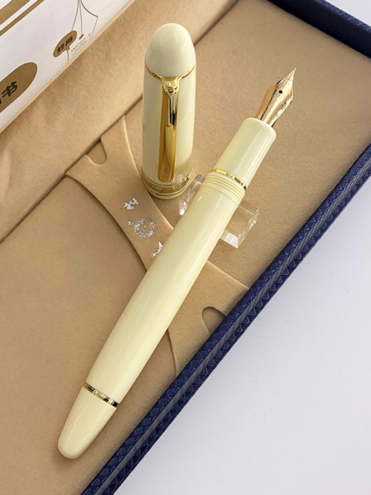 YONGSHENG 628 어뢰 만년필 14K 금펜 26 대형 밝은 팁 수지 회전식 잉크 흡수기 성인 서예 연습