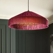 法式 手工波西米亚粉色亚麻豹纹流苏吊灯餐厅侘寂中古复古民宿灯具