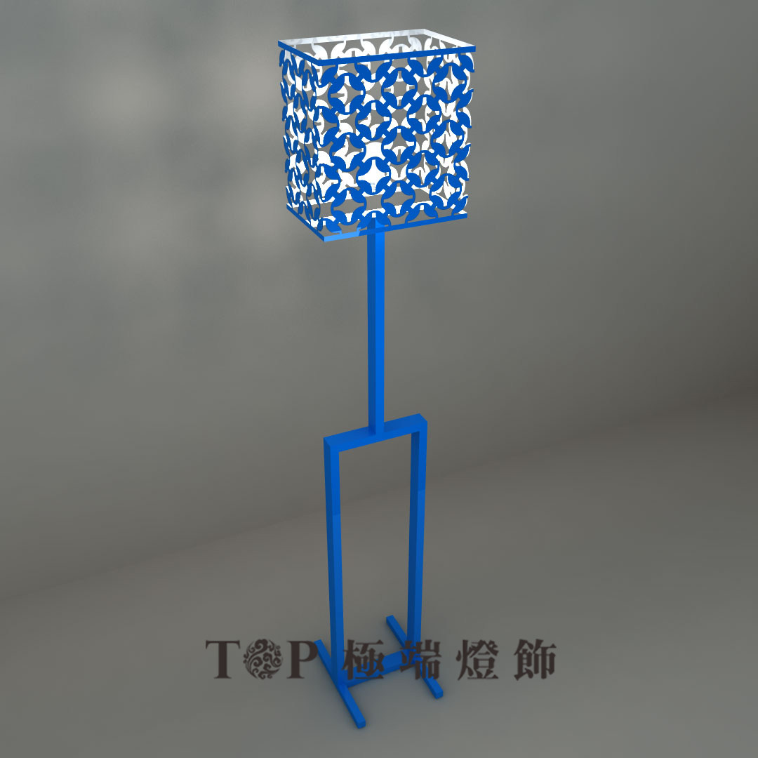 设计师定制国外复古蓝色落地灯 立式床头卧室客厅别墅氛围地灯