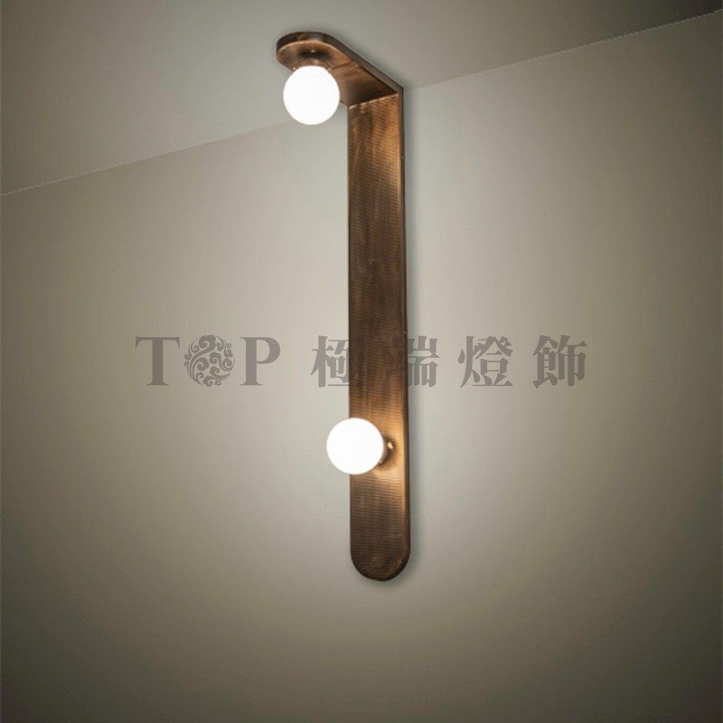 设计师定制美式工业风多头金属做旧L形壁灯餐厅过道酒店会所双灯