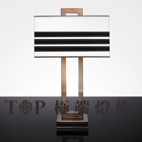 新中式黑白条纹布艺台灯中国风灯