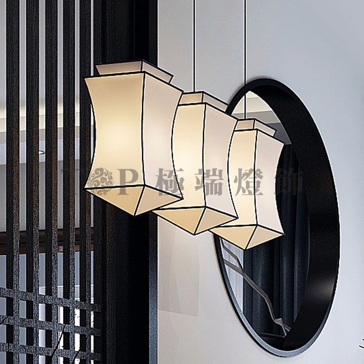 新中式客厅酒店餐厅书房吧台床头灯 茶楼中国风禅意单头布艺吊灯,家装灯饰光源,客厅吊灯,淘宝优惠券,粉丝福利购,淘宝优惠卷