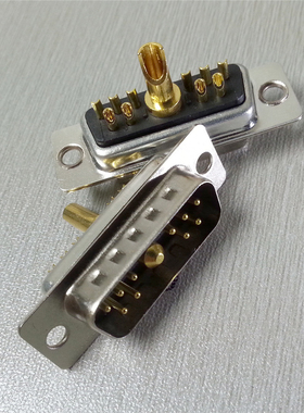 混装大电流D-SUB连接器11W1焊线公头 重载大电源插头10+1芯接插件