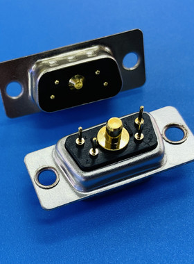 DSUB大电流5W1公头直插焊板连接器4+1针公座军工级重载插座接插件