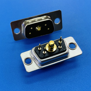 DSUB大电流5W1公头直插焊板连接器4+1针公座军工级重载插座接插件
