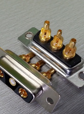 3V3射频同轴焊线式母头 混装D-SUB连接器插座 D型3芯高频端子母座