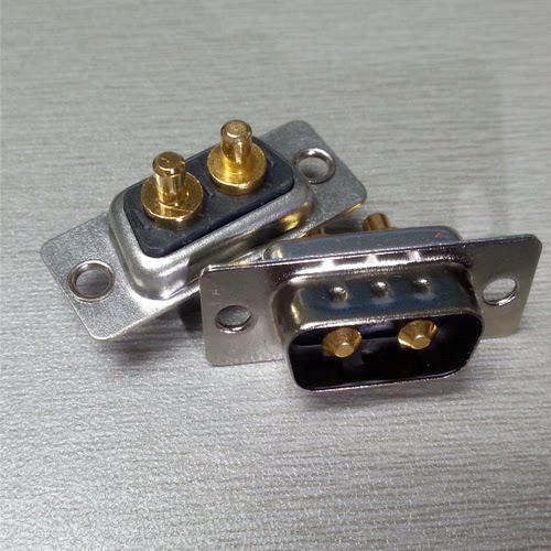 D-SUB大电流 2W2公头母头直插焊板式连接器 重载两芯电源插头插座