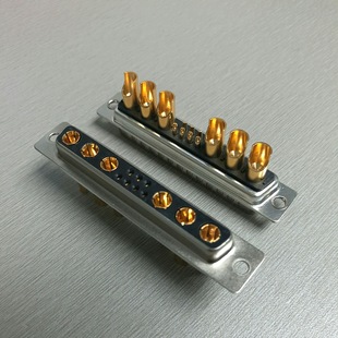 D-SUB大电流13W6焊线母头连接器 混合大电源重载插头 7+6芯接插件